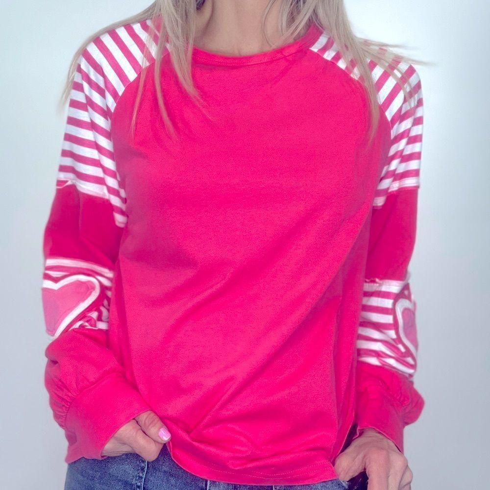 Heart Stripe Dreams-Hot Pink
